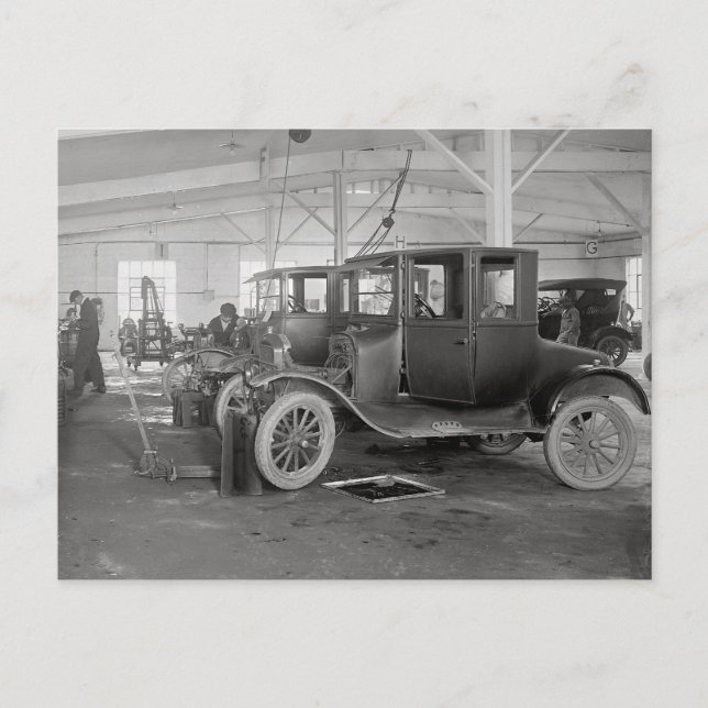 Reparationsgarage för bilar, 1926 vykort (Framsida)