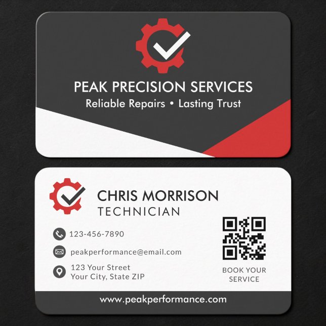 Reparationsmekaniker QR-kod Professionell Visitkort (Skapare uppladdad)
