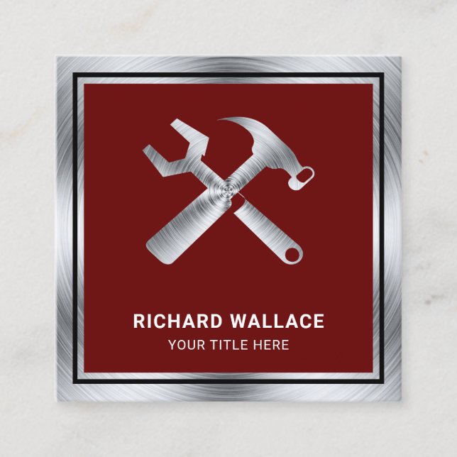 Reparationsmekanism för automatisk Mörk av Red Ste Fyrkantigt Visitkort (Framsida)
