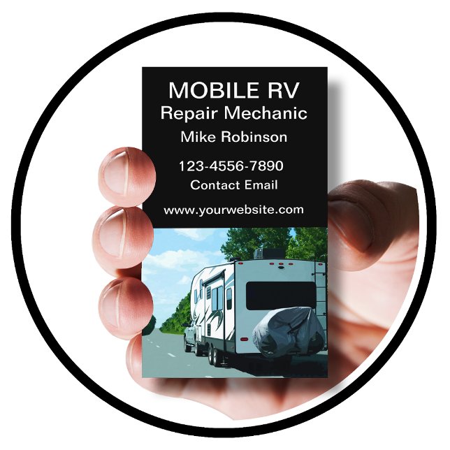 Reparationsmekanism för motorhem för mobil RV Visitkort (mobile rv repair)