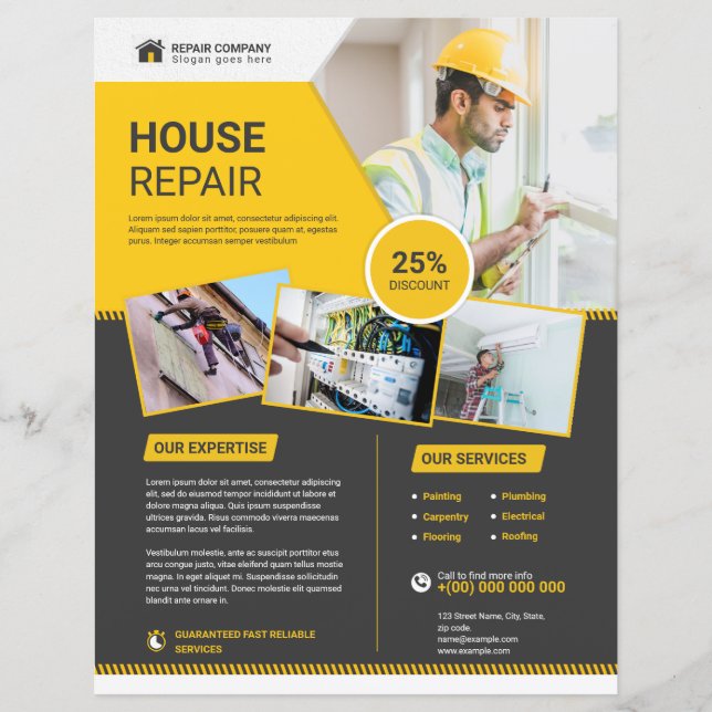 Reparationsservice för hus Flyer Mall (Framsida)