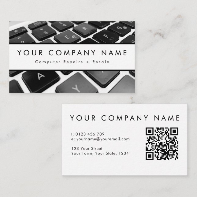 Reparationstekniker för bärbara datorer visitkort (Fram/baksida)