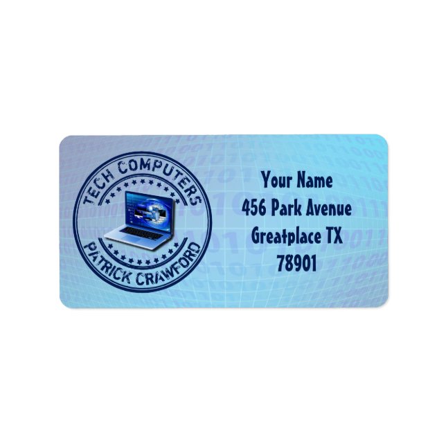 Reparationstekniker för datortjänster eller PC Sho Adressetikett (Framsidan)