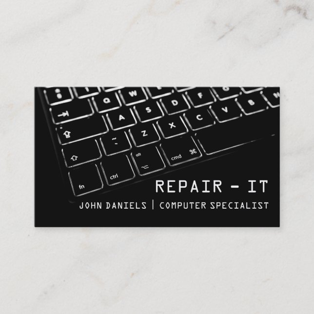 Reparationstekniker Mac Bärbar Dator Service Visitkort (Framsida)