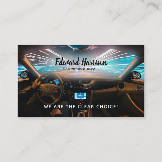 Reparationstider för bilfönster visitkort (Framsida)