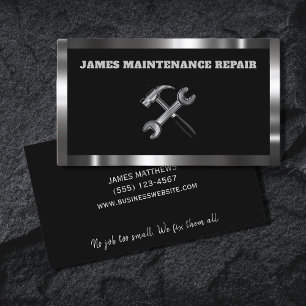 Reparationstjänst för handyman Metall Visitkort