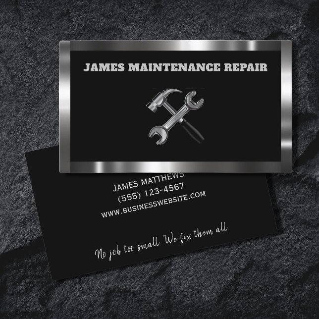 Reparationstjänst för handyman Metall Visitkort (Skapare uppladdad)
