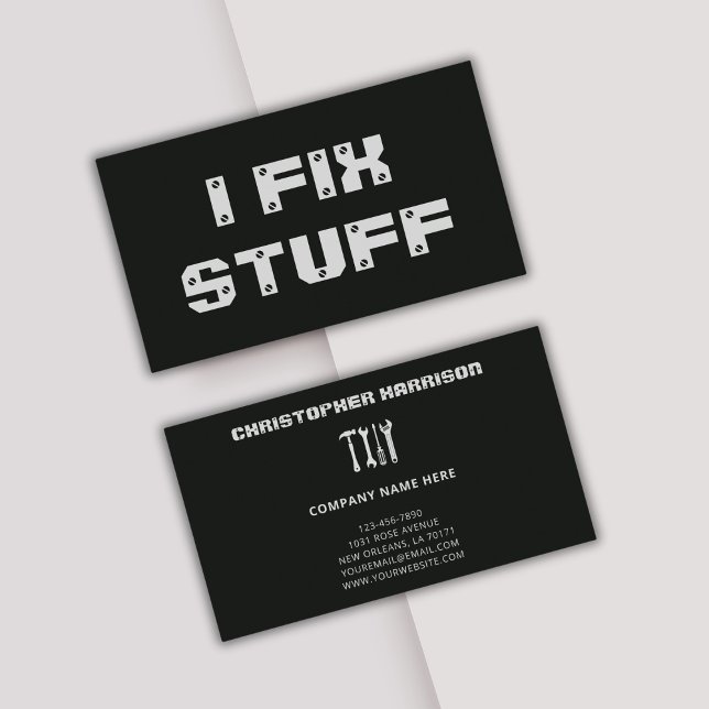 Reparationstjänst för handyman Professionell Visitkort (Fully editable, can add your own logo.)