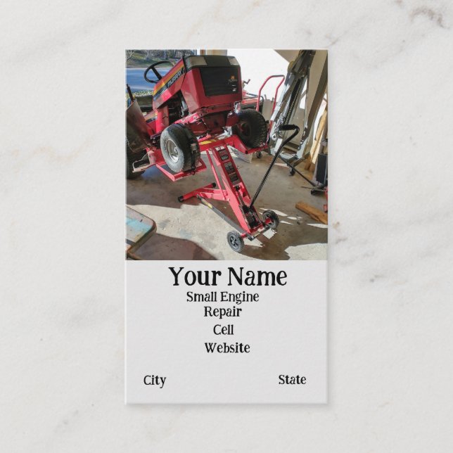 Reparationstjänst för små motorer visitkort (Framsida)