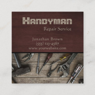Reparationstjänst för underhåll av Rustit Handyman Fyrkantigt Visitkort