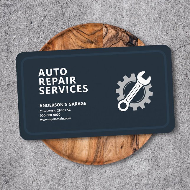 Reparationstjänster för bilar visitkort (Auto Repair Services Business Card)