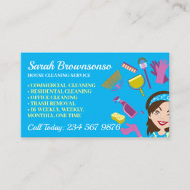 Reparationsunderhåll för städning av blå Janitoria Visitkort