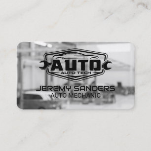 Reparationsverkstad Auto mekaniker Fix logotyp Visitkort