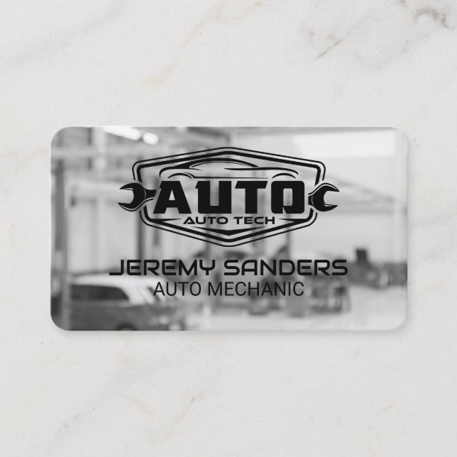 Reparationsverkstad | Auto mekaniker Fix logotyp Visitkort (Framsida)