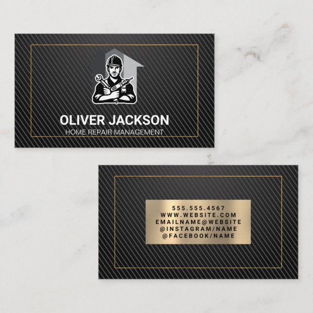 Reparationsverktyg för bygghemmet | Byggare Visitkort (Fram/baksida)