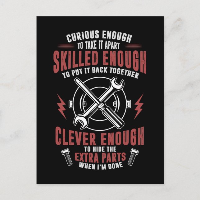 Reparatör för felsökning av fordonsmekanik vykort (Framsida)