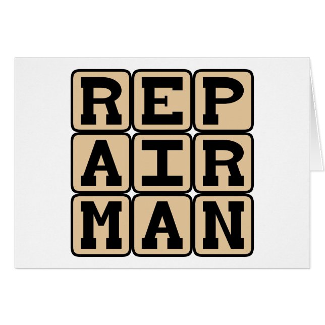 Reparatör, hantverkare hälsningskort (Framsidan Horizontal)