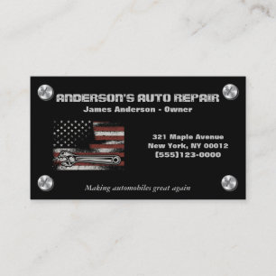 Reparera amerikanska Flagga Verktyg automatiskt Visitkort