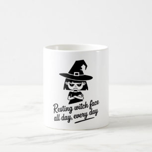 Reparera häxan ansikte kaffemugg