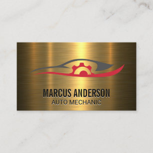 Reparera Logotyp automatiskt   Guld Metallic Brush Visitkort