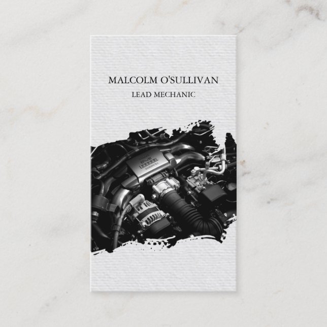 Reparera mekanisk bilmotor automatiskt visitkort (Framsida)