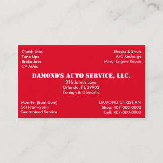 Reparera mekaniskt Affärskort automatiskt Visitkort