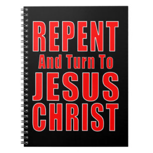 Reparera och tro på Jesus Kristus Christian Evange Anteckningsbok