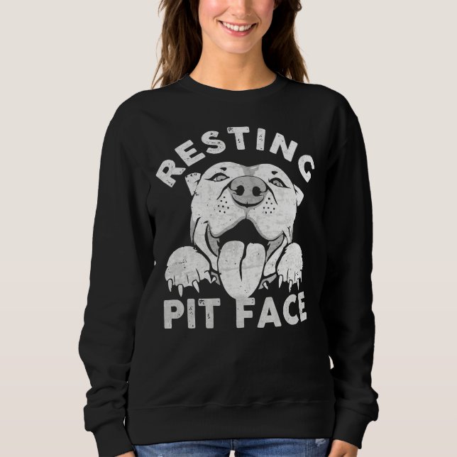 Reparera Pit Ansikte Funny Pitbull-Hund för Pet L T Shirt (Framsida)