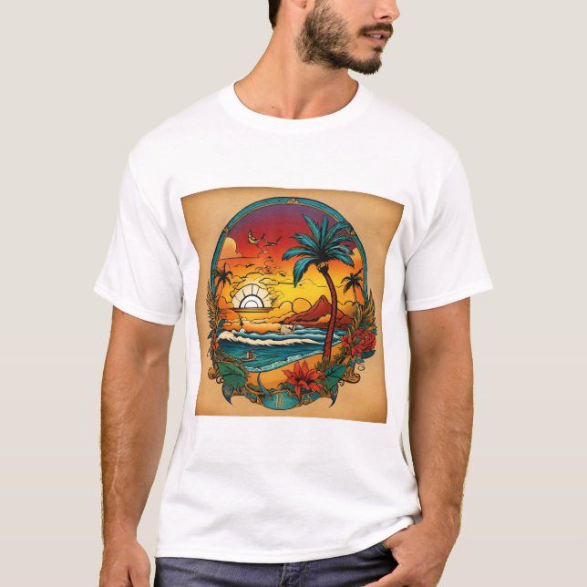 Reparera relaxering med Beach-Inspired T-Shirt De (Framsida)
