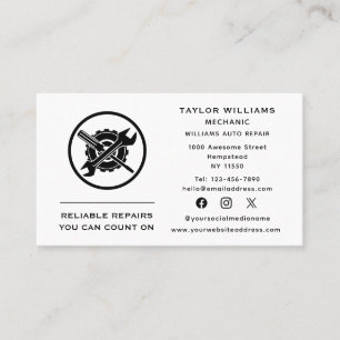 Reparera Social-media automatiskt i svartvitt Visitkort