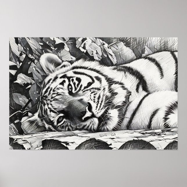 Reparera Tiger Porträtt Poster (Framsidan)