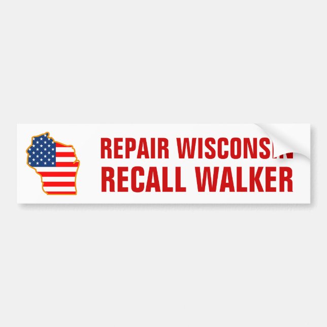 Reparera Wisconsin, återkallelsefotgängare Bildekal (Framsidan)