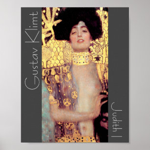 Reparerad Judith I Holofernes Gustav Klimt Nouveau Poster