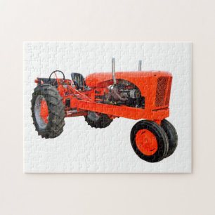 Reparerad röd traktor pussel