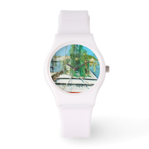 Reparp Boat Docked Abstrakt Impressionism Armbandsur