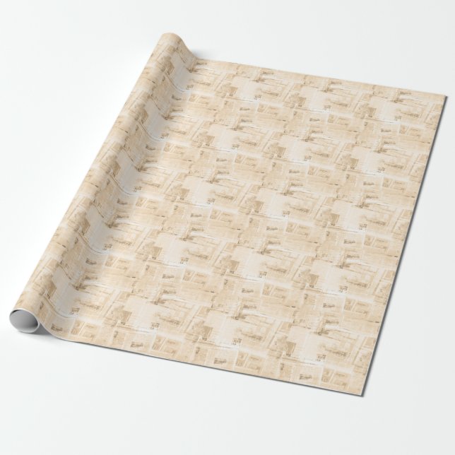 Repat papper: gammal tidning bakgrund. presentpapper (Utrullad)