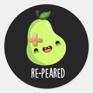 RePear Pun-Mörk BG, fruktig Pear Pun-befruktning Runt Klistermärke