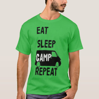 REPEAT T4-svart, EAT-SLEEP CAMP T Shirt
