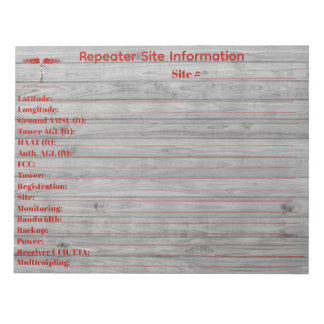 Repeaterplatsinformation Anteckningsblock