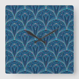 Repeating geometric Art Deco pattern Fyrkantig Klocka