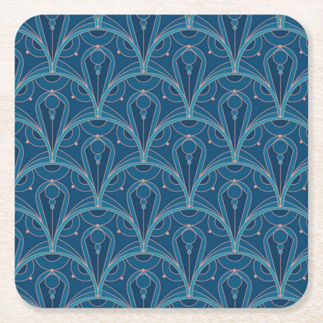 Repeating geometric Art Deco pattern Underlägg Papper Kvadrat (Framsidan)