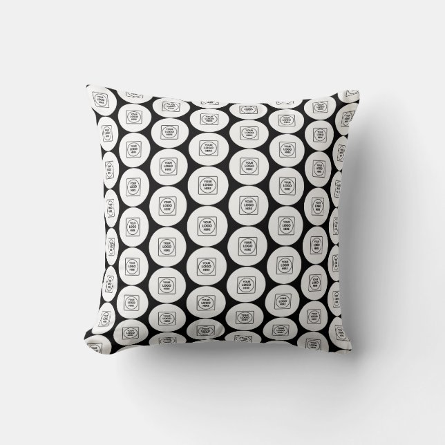 Repeating Logo or Image Pattern Throw Pillow Kudde (Framsida)