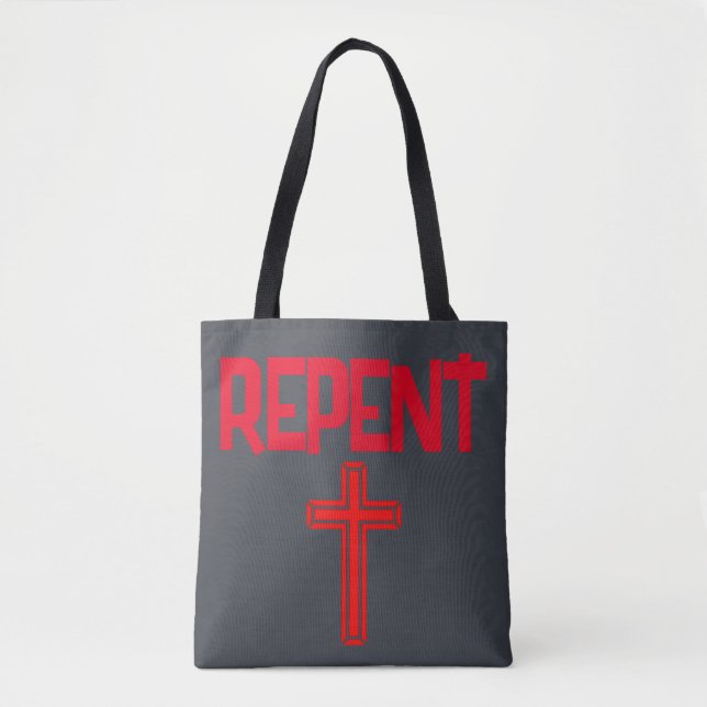 REPENT SACRIFICE Shoulder Tote Tygkasse (Framsida)