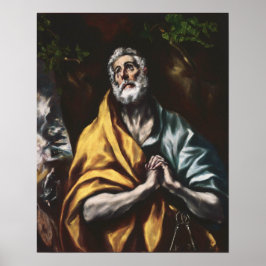 Repentant Saint Peter av El Greco Poster