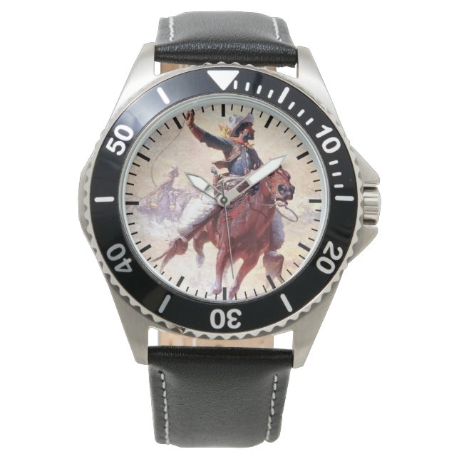 Repet 1914 Range Cowboy William R Leigh  Armbandsur (Framsida)