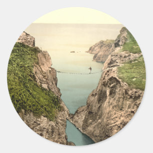 Repet överbryggar, Carrick-a-Rede, ståndsmässig Runt Klistermärke