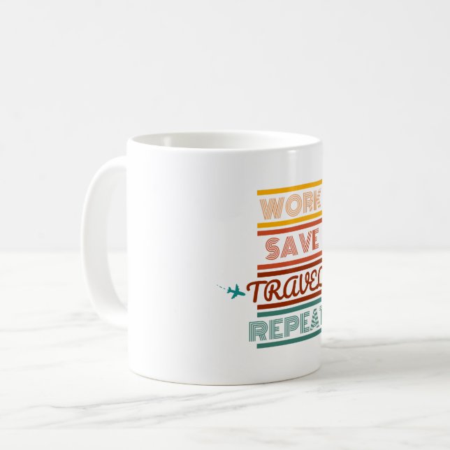 Repetera arbetsresor - Äventyr och Spara Älskare Kaffemugg (Framsida vänster)