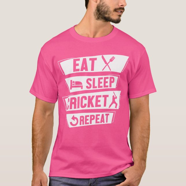 Repetera Cricket Sports Player Eat-viloläge Cricke T Shirt (Framsida)
