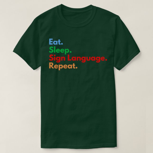 Repetera Eat-vänstra teckenspråk T Shirt (Design framsida)