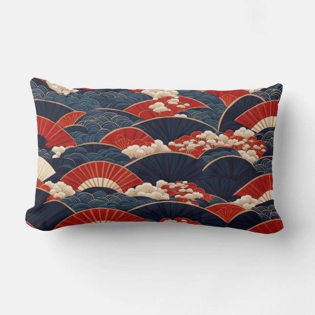 Repetera japanska Kimono Mönster Lumbarkudde (Framsida)